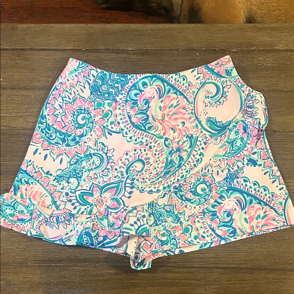 Lilly Pulitzer Pink and Blue Paisley Skort